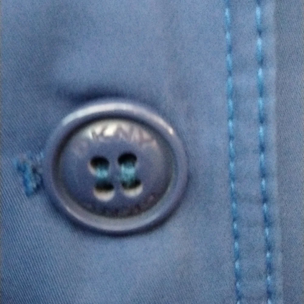 DKNY Blue Belted Raincoat Knee Length Classic Lined Outerwear Lightweight size m